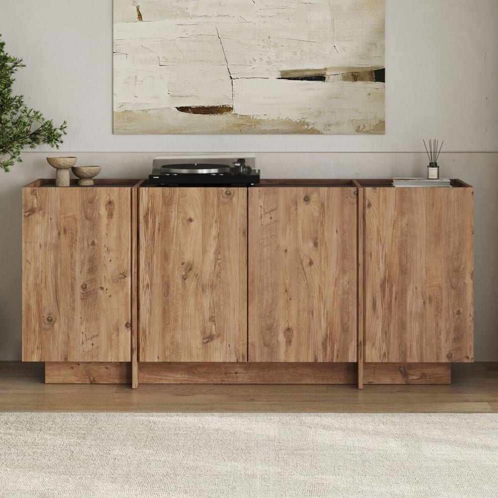 Détail du décor bicolore du buffet ARVEN