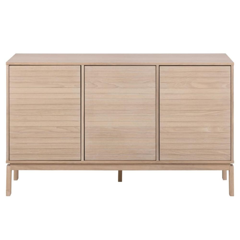 Buffet bas LIAC en chêne blanchi 135 cm avec 3 portes