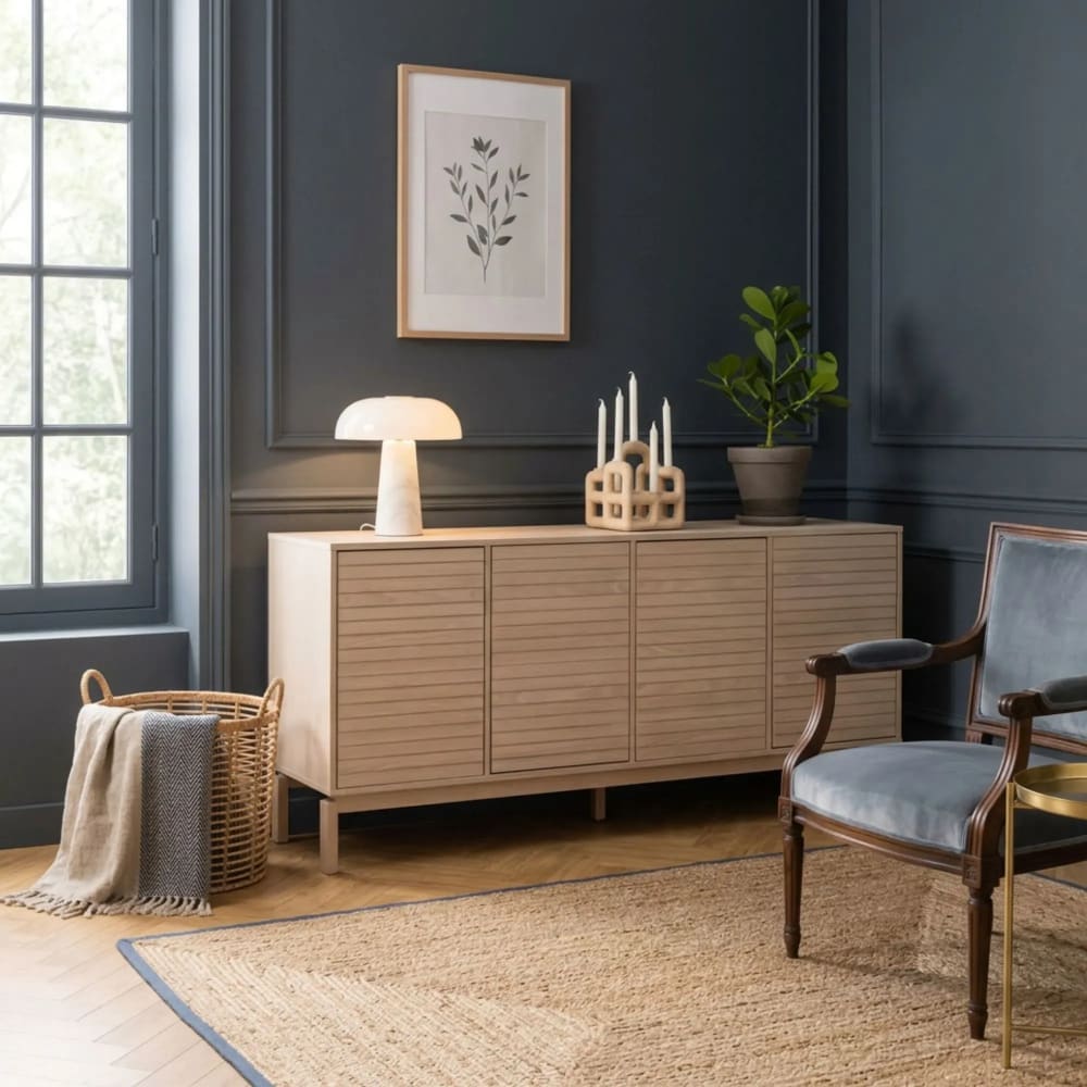 Buffet LIAC portes ouvertes sur ses quatre compartiments