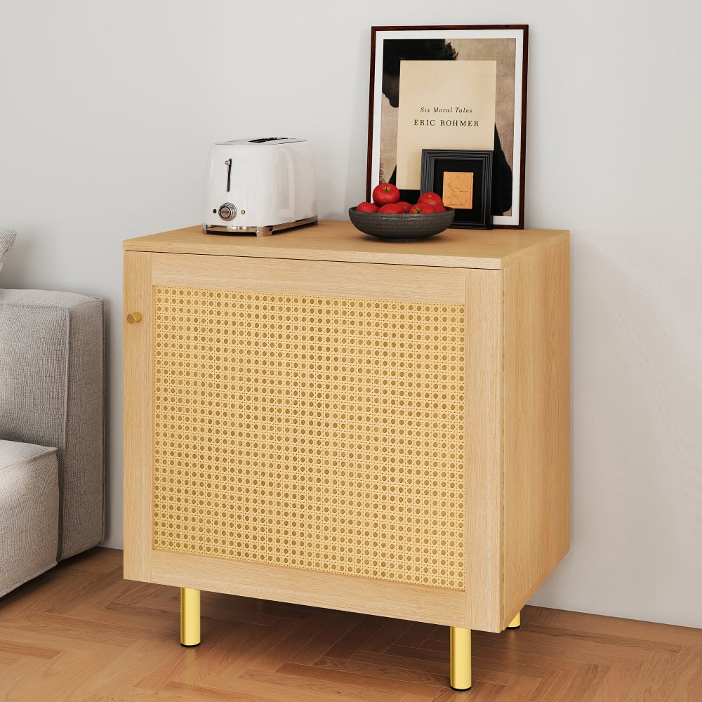 Détail du tressage de rotin du buffet URBAN MEUBLE