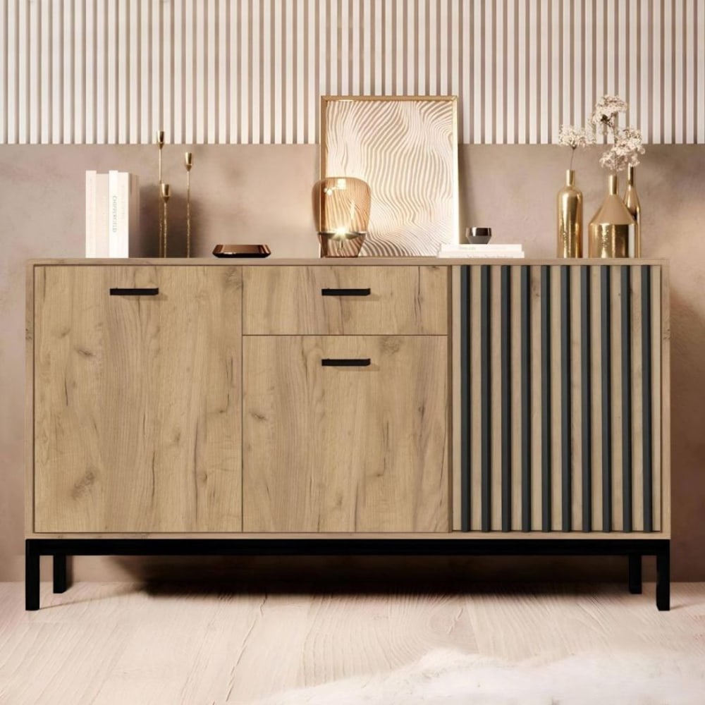 Buffet LAZARE tiroir et portes ouverts