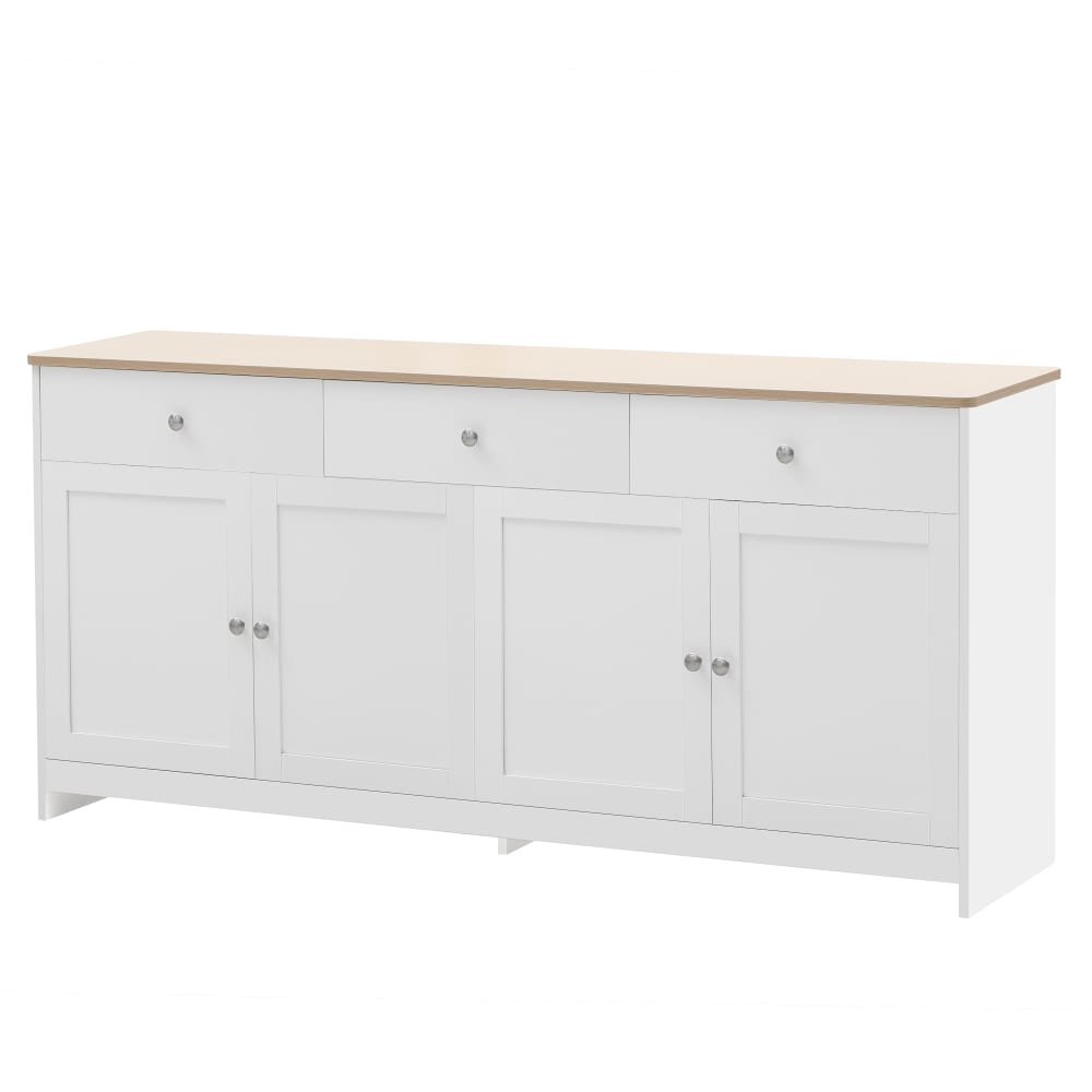 Buffet bahut scandinave URBAN MEUBLE blanc et bois 160 cm