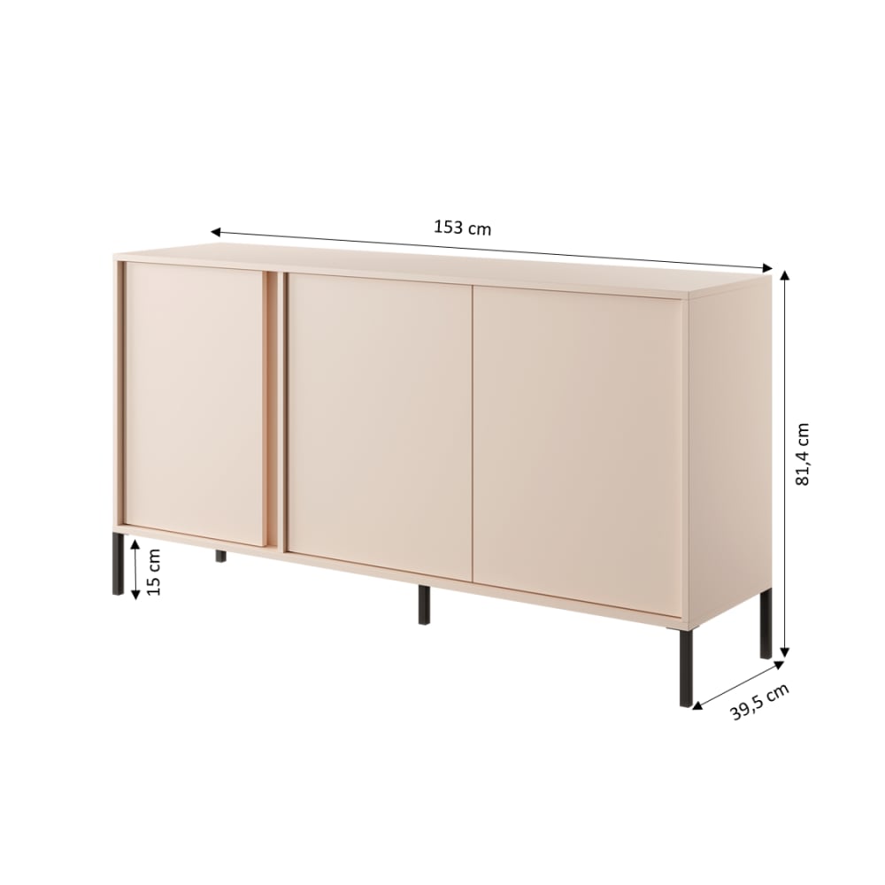 Buffet HULDA portes ouvertes sur ses compartiments