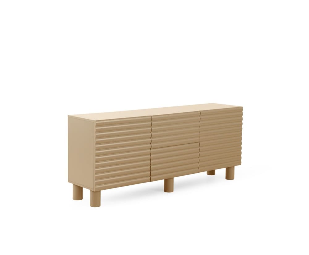 Buffet GEESE HOME beige sable à relief ondulé 180 cm avec 2 portes et 2 tiroirs