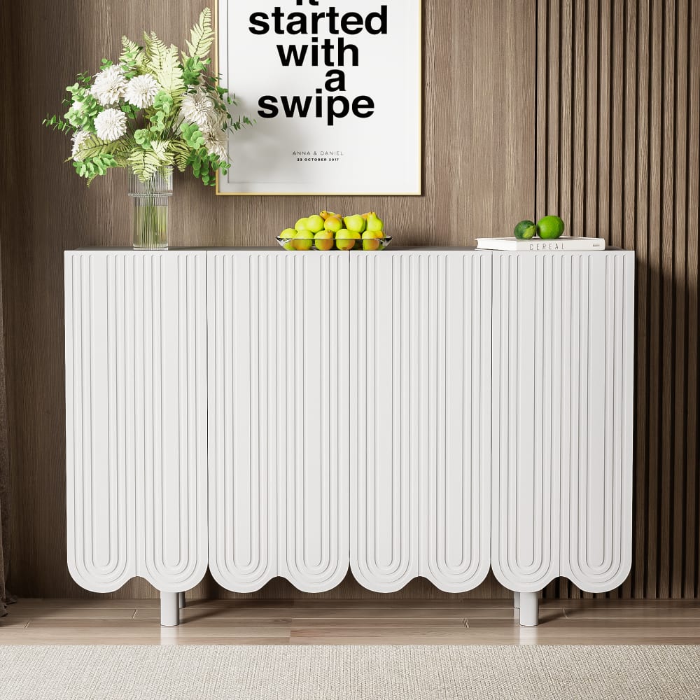 Détail du motif sculpté en goutte du buffet URBAN MEUBLE