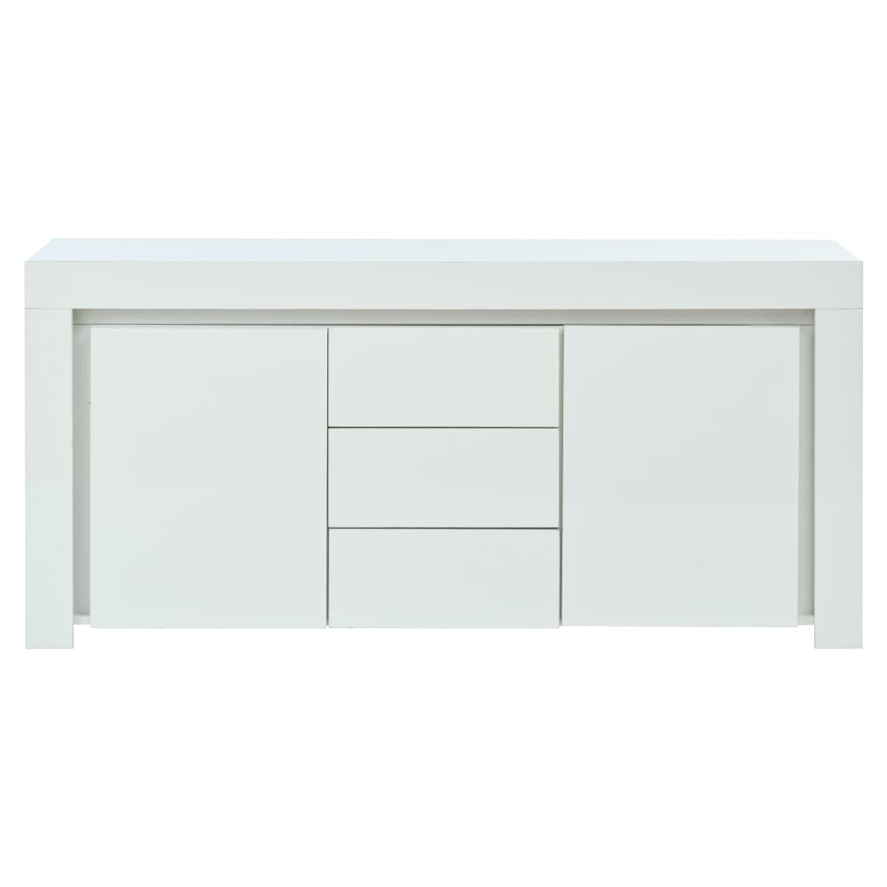 Buffet bahut URBAN MEUBLE blanc laqué 140 cm à 2 portes et 3 tiroirs