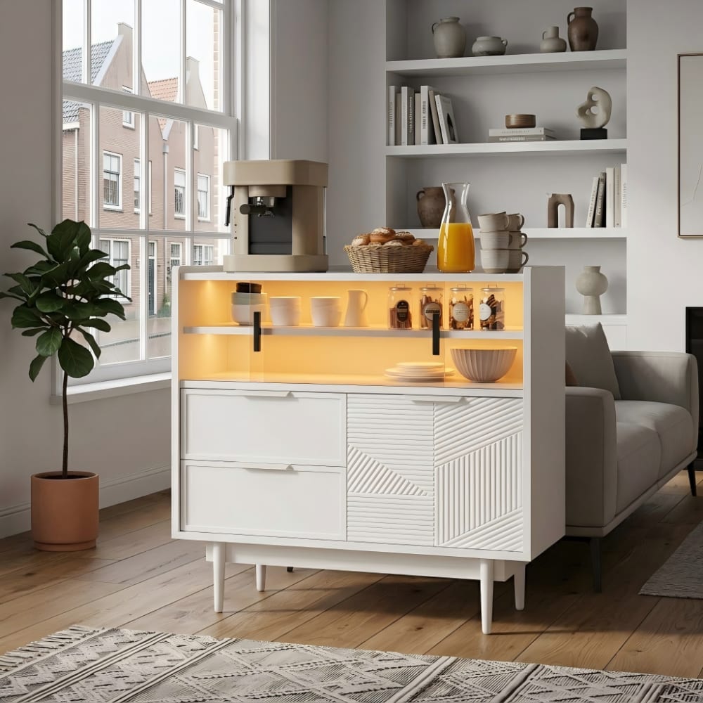 Buffet URBAN MEUBLE éclairé par son bandeau LED