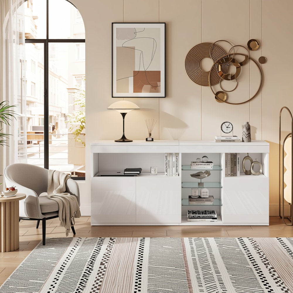 Détail de la niche vitrée du buffet URBAN MEUBLE