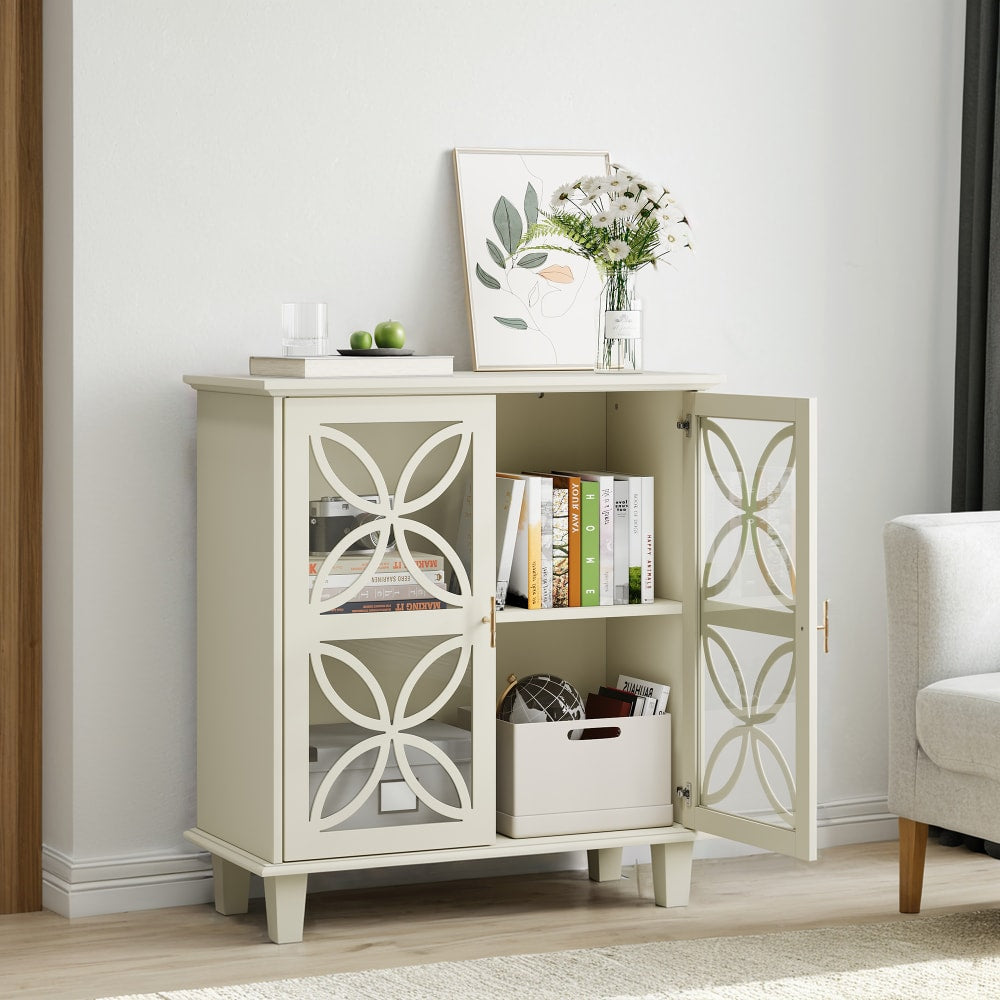 Buffet URBAN MEUBLE portes ouvertes sur ses étagères réglables