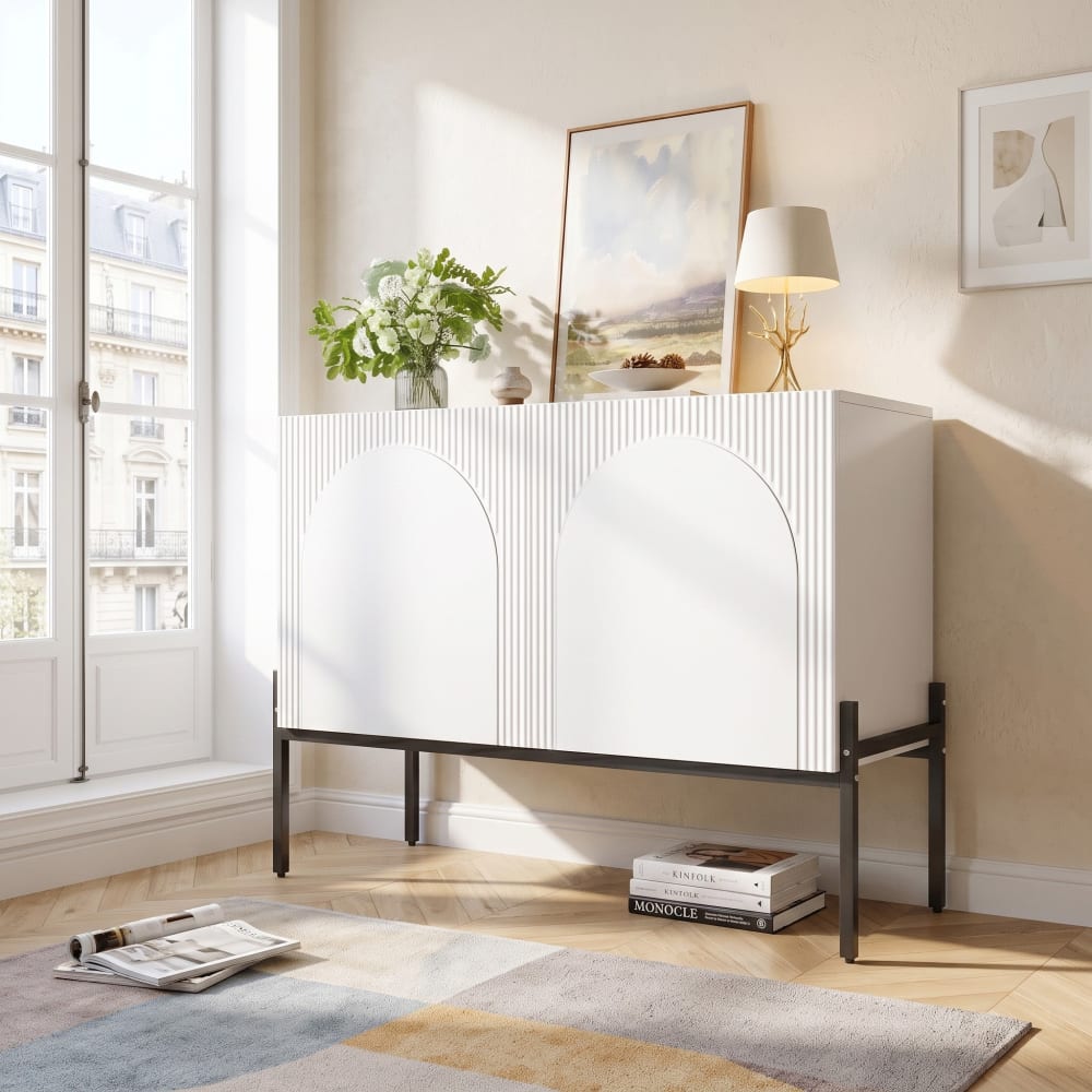 Détail des rainures verticales du buffet URBAN MEUBLE