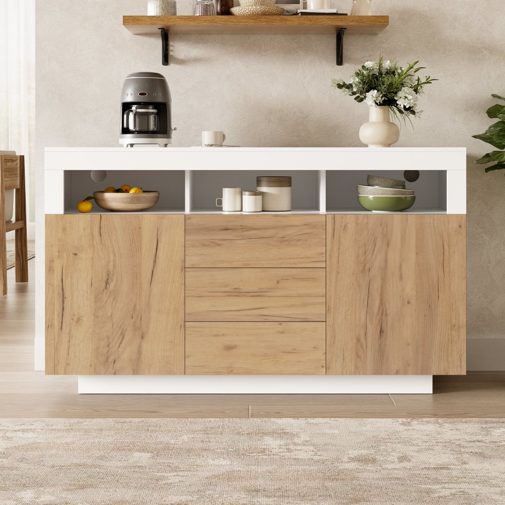 Détail des niches ouvertes du buffet URBAN MEUBLE