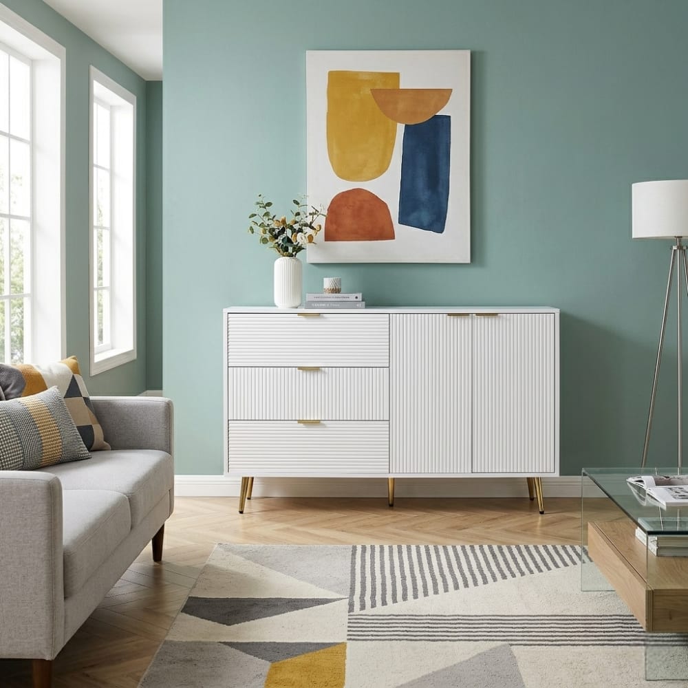 Détail du motif ondulé du buffet URBAN MEUBLE