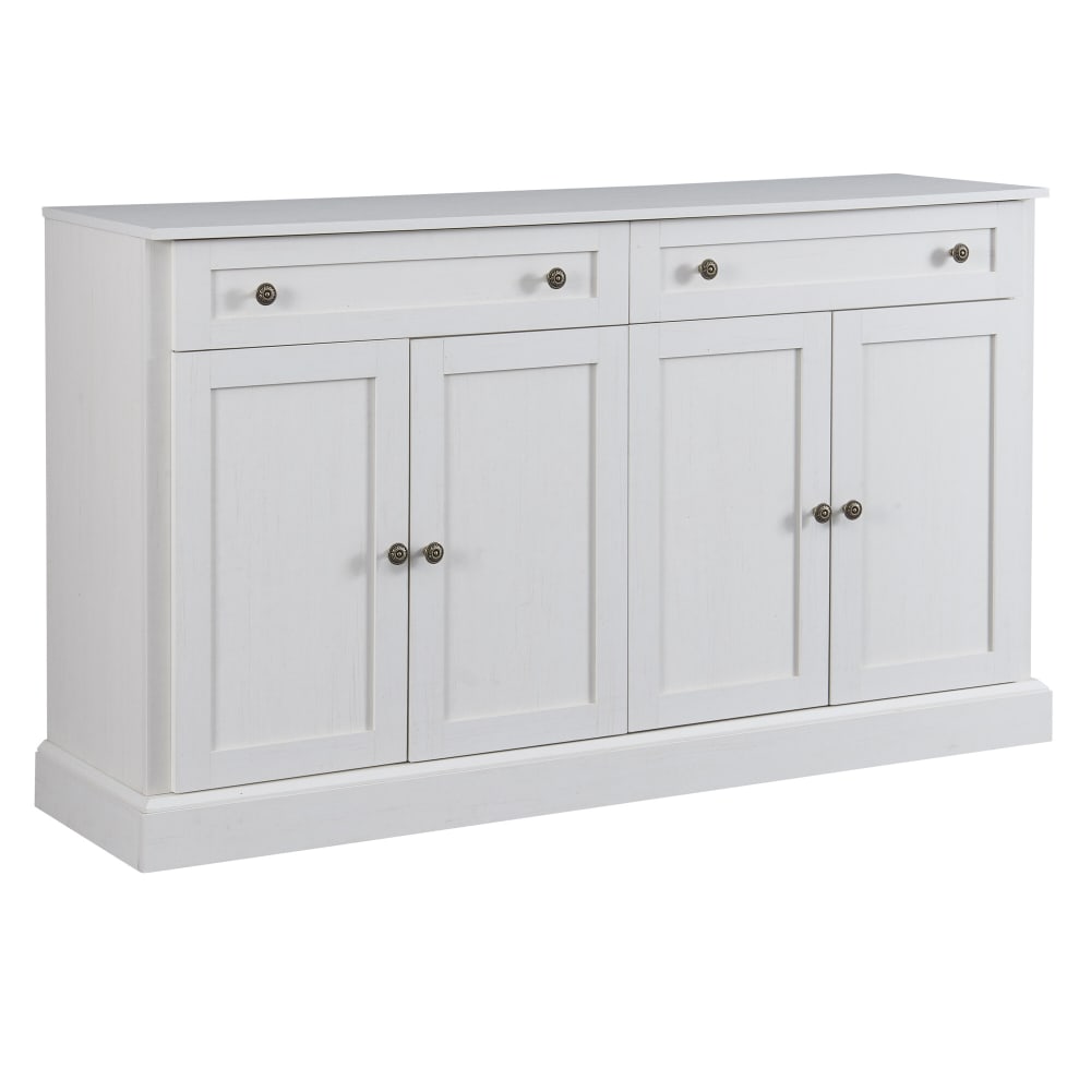Buffet enfilade URBAN MEUBLE blanc 150 cm avec moulures et 4 portes