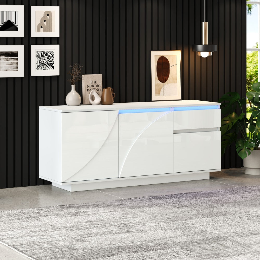 Détail des courbes de façade du buffet URBAN MEUBLE