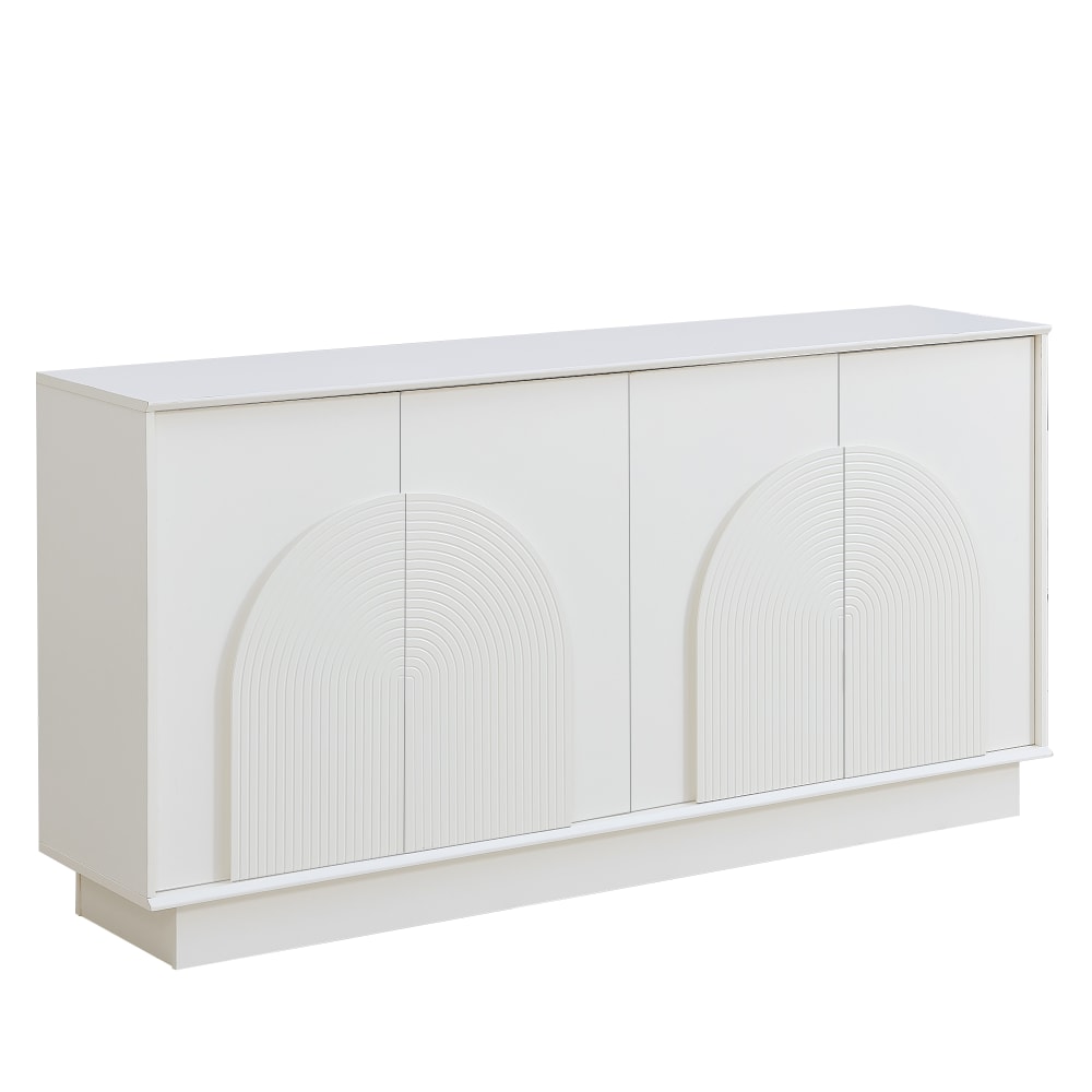 Buffet enfilade URBAN MEUBLE blanc mat à façade sculptée en arches 160 cm