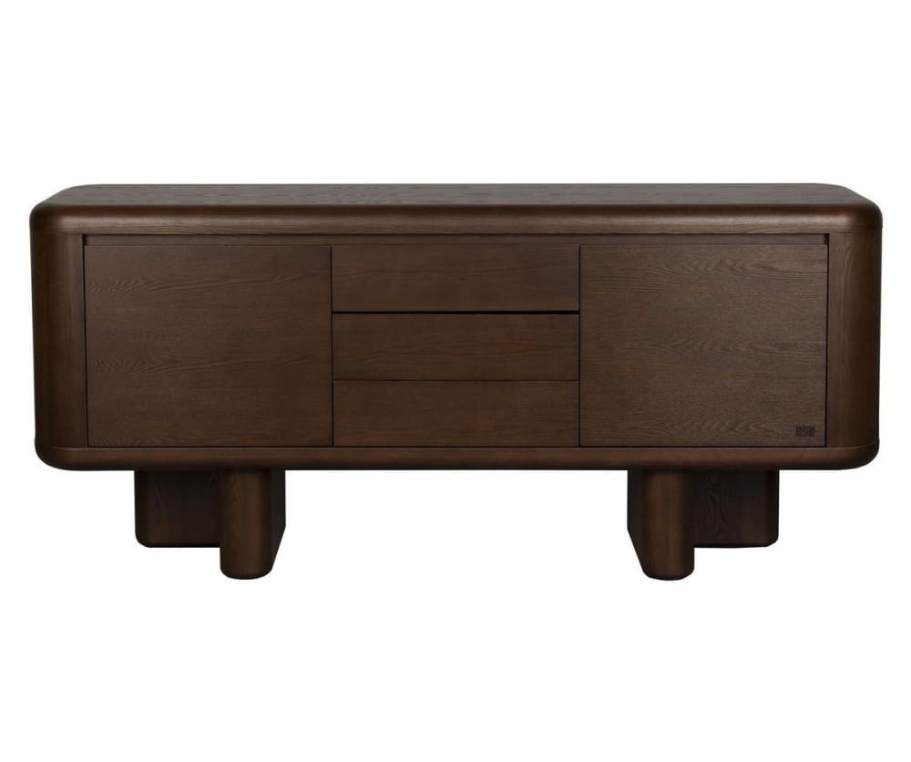 Buffet bahut vintage HERMAN teinte noyer 160 cm