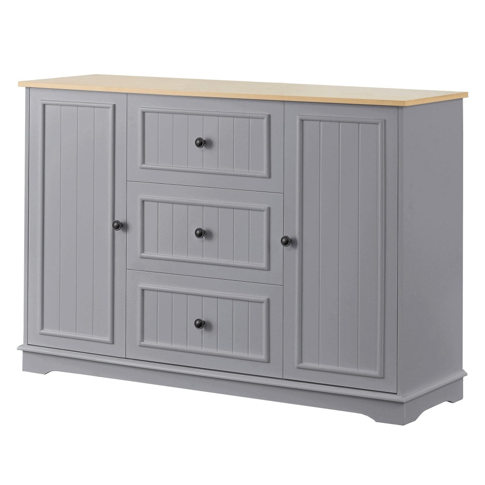 Buffet gris URBAN MEUBLE 126 cm à 2 portes et 3 tiroirs