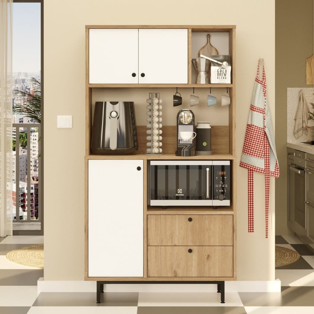 Détail de la façade blanche du buffet ODE