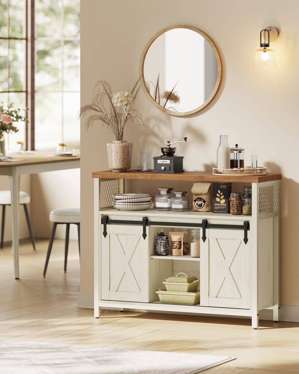 Détail des portes du buffet de cuisine DAXTON