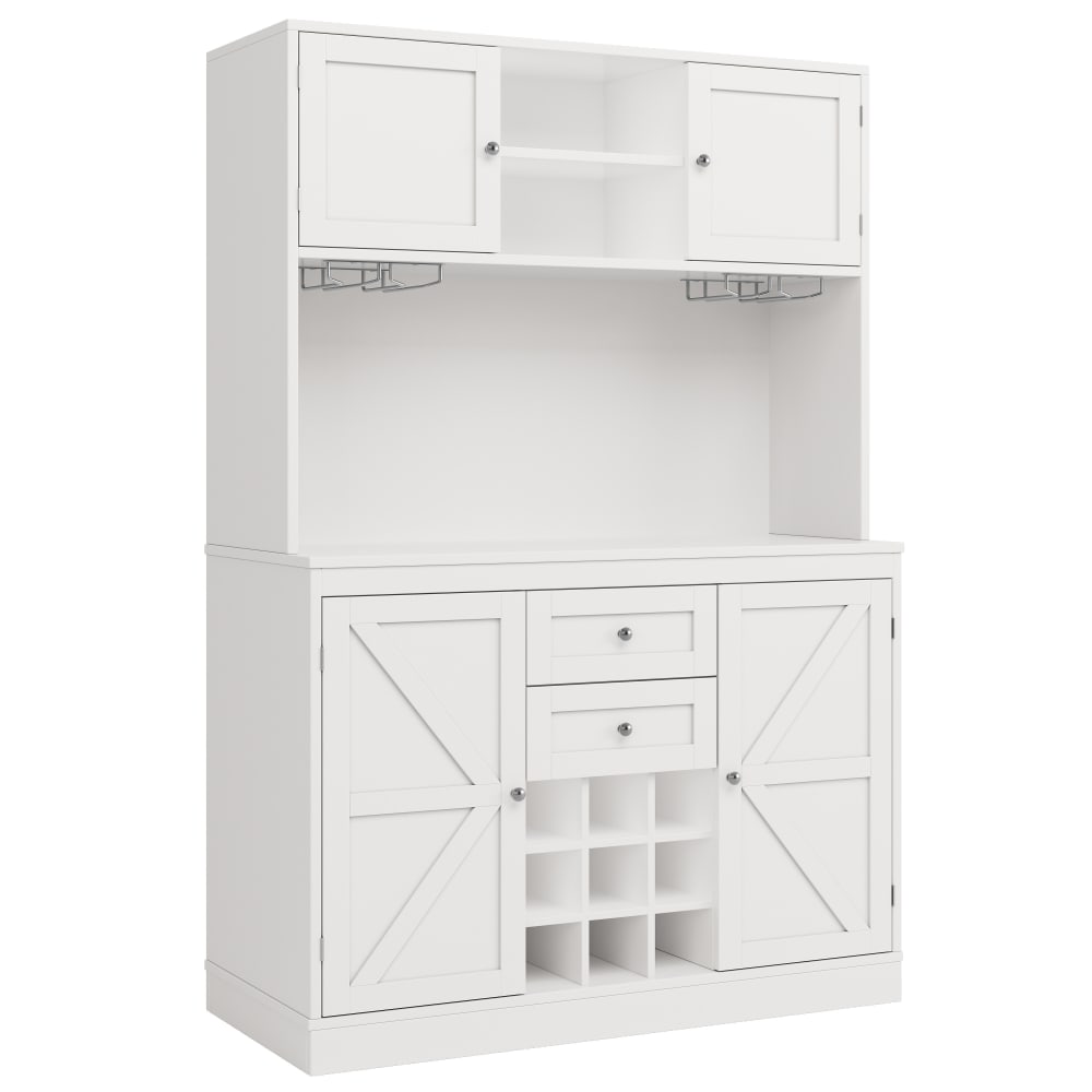 Buffet haut de cuisine URBAN MEUBLE blanc 106 cm avec range-bouteilles