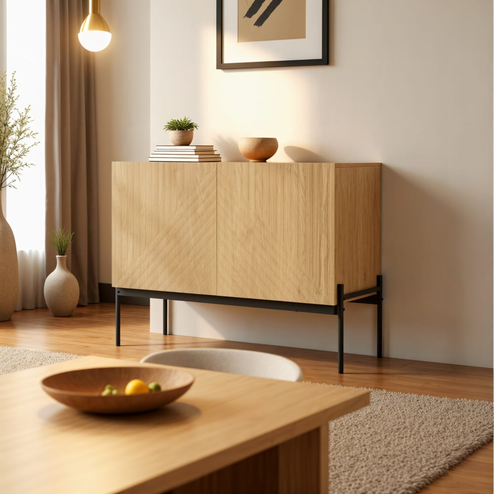 Détail du motif géométrique du buffet URBAN MEUBLE