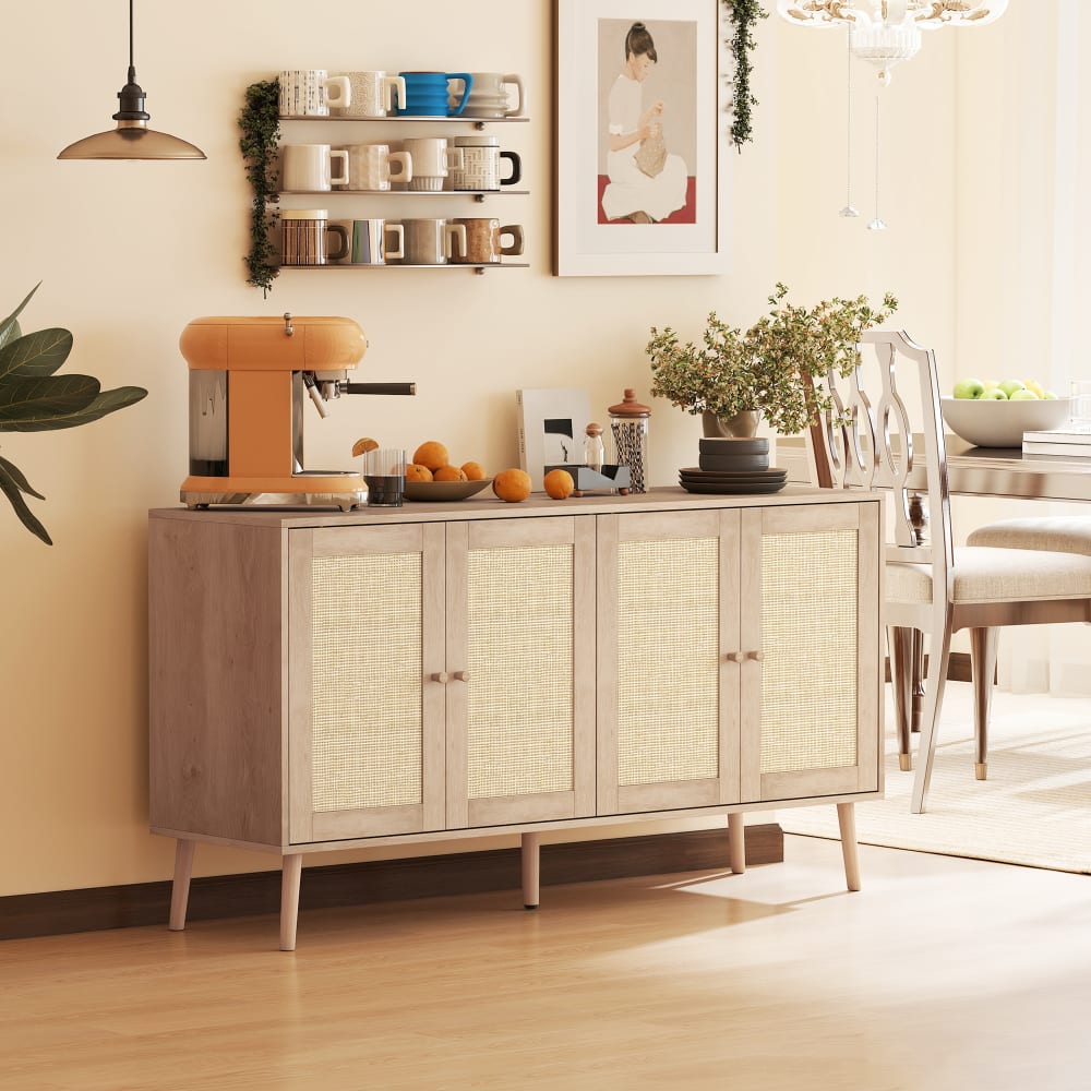 Buffet HOMCOM portes ouvertes et étagères réglables