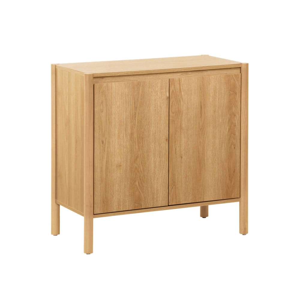 Petit buffet HARMONY 2 portes décor bois naturel 80 cm sur pieds