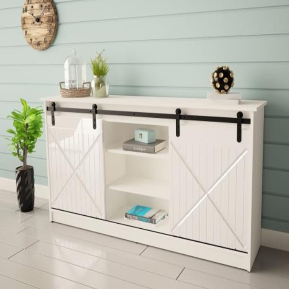 Buffet HEXA ouvert sur son volume de rangement
