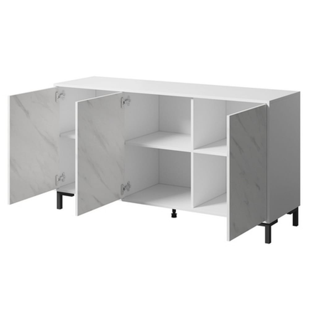Buffet KETLA ouvert sur ses six niveaux de rangement