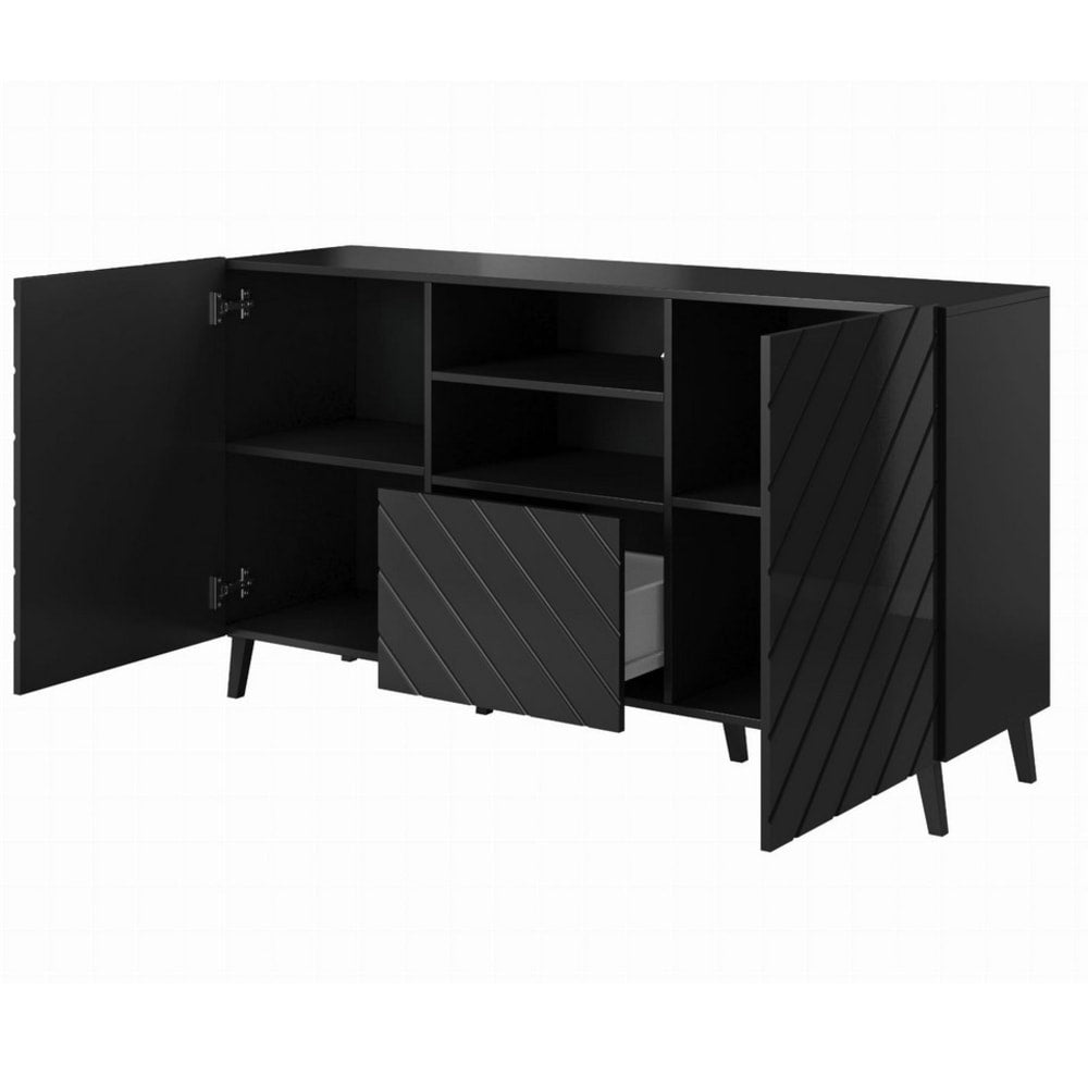 Laque noire brillante du buffet YAKA