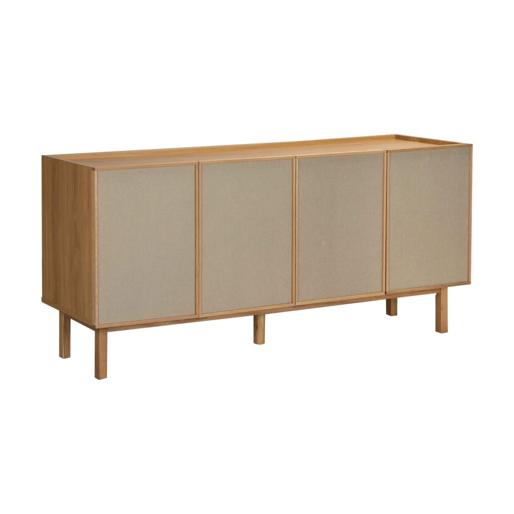 Buffet scandinave TOMY 180 cm bois clair à 4 portes en tissu