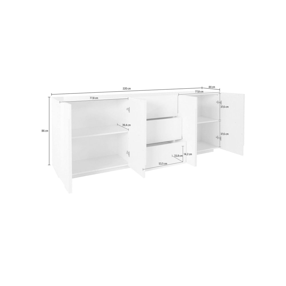 Buffet MASON portes ouvertes sur les compartiments