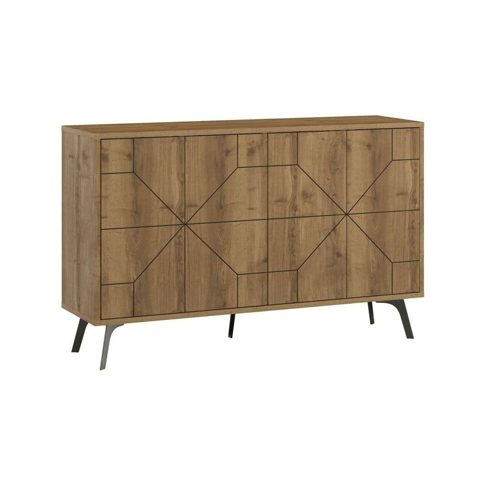 Buffet BRUNALE effet chêne 123 cm et 35 cm de profondeur