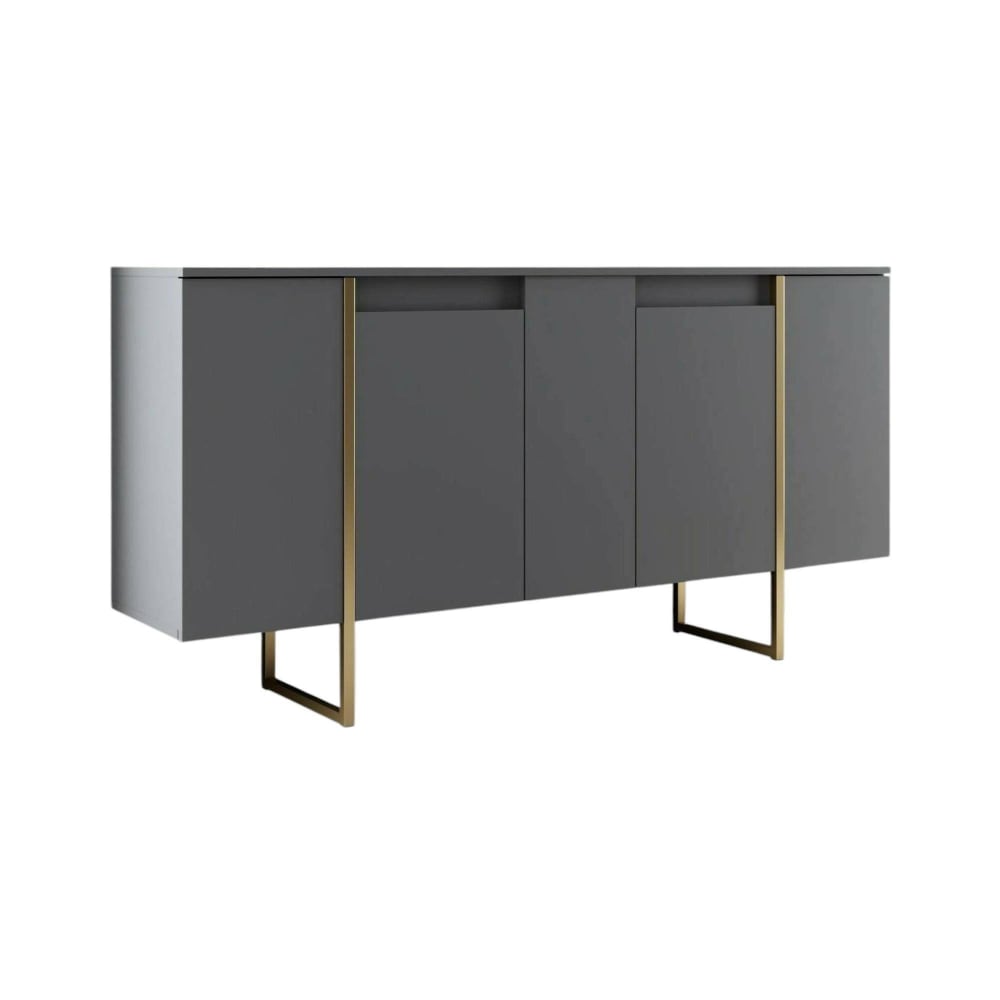 Buffet enfilade ARTA effet noyer et doré 160 cm