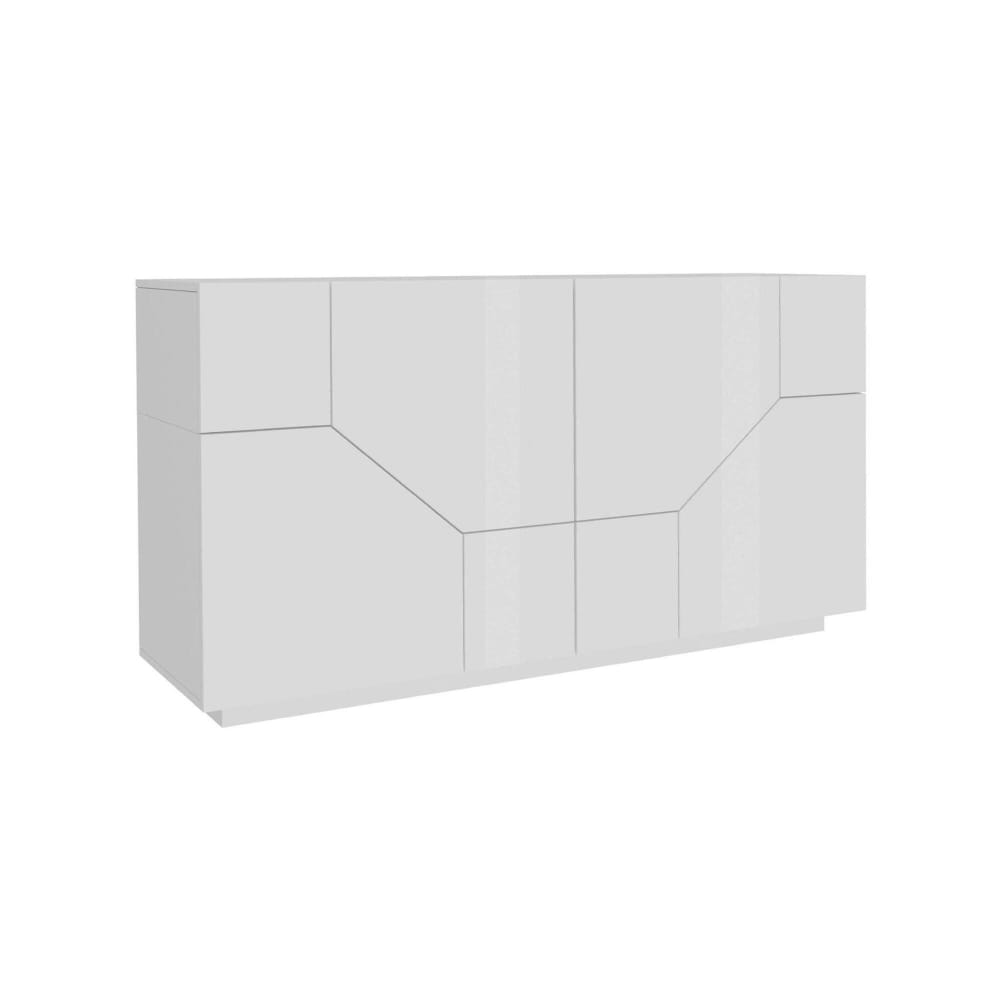 Grand buffet ANIA blanc brillant 200 cm à quatre portes
