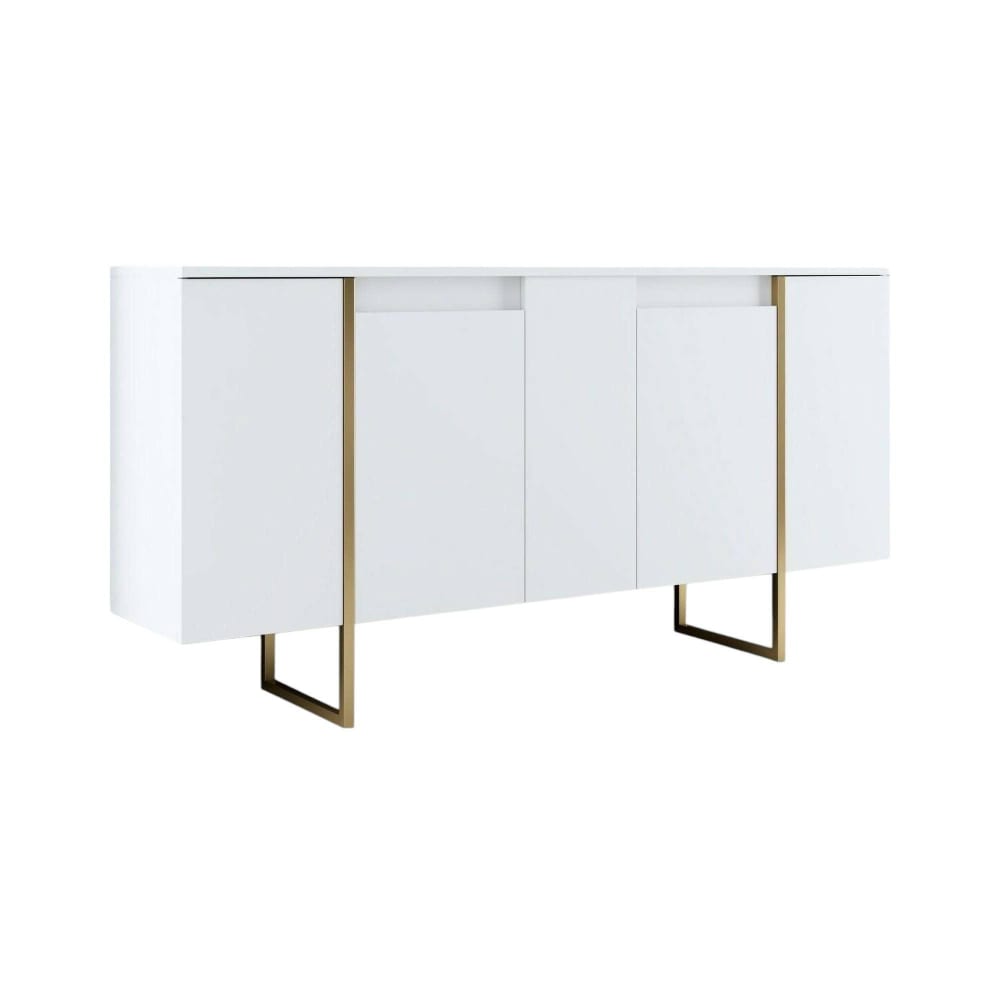 Buffet enfilade ARTA blanc et doré 160 cm