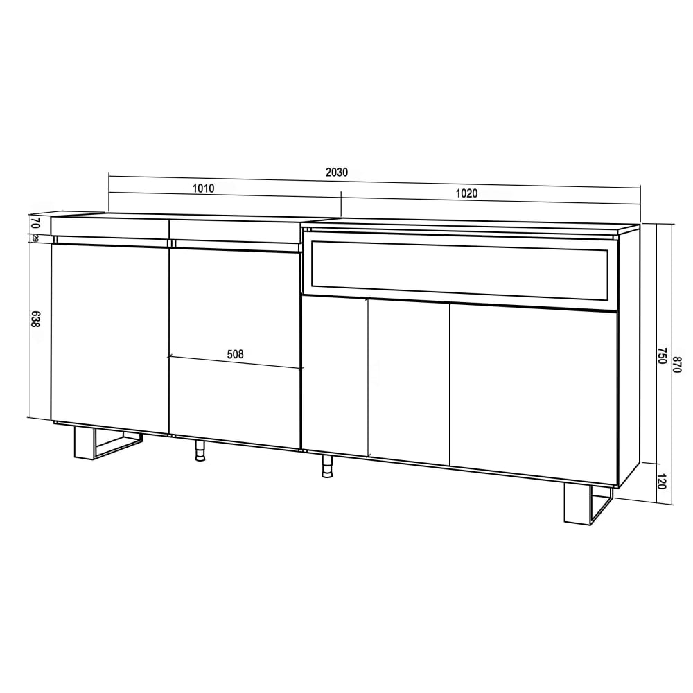 Buffet COZY installé dans un salon
