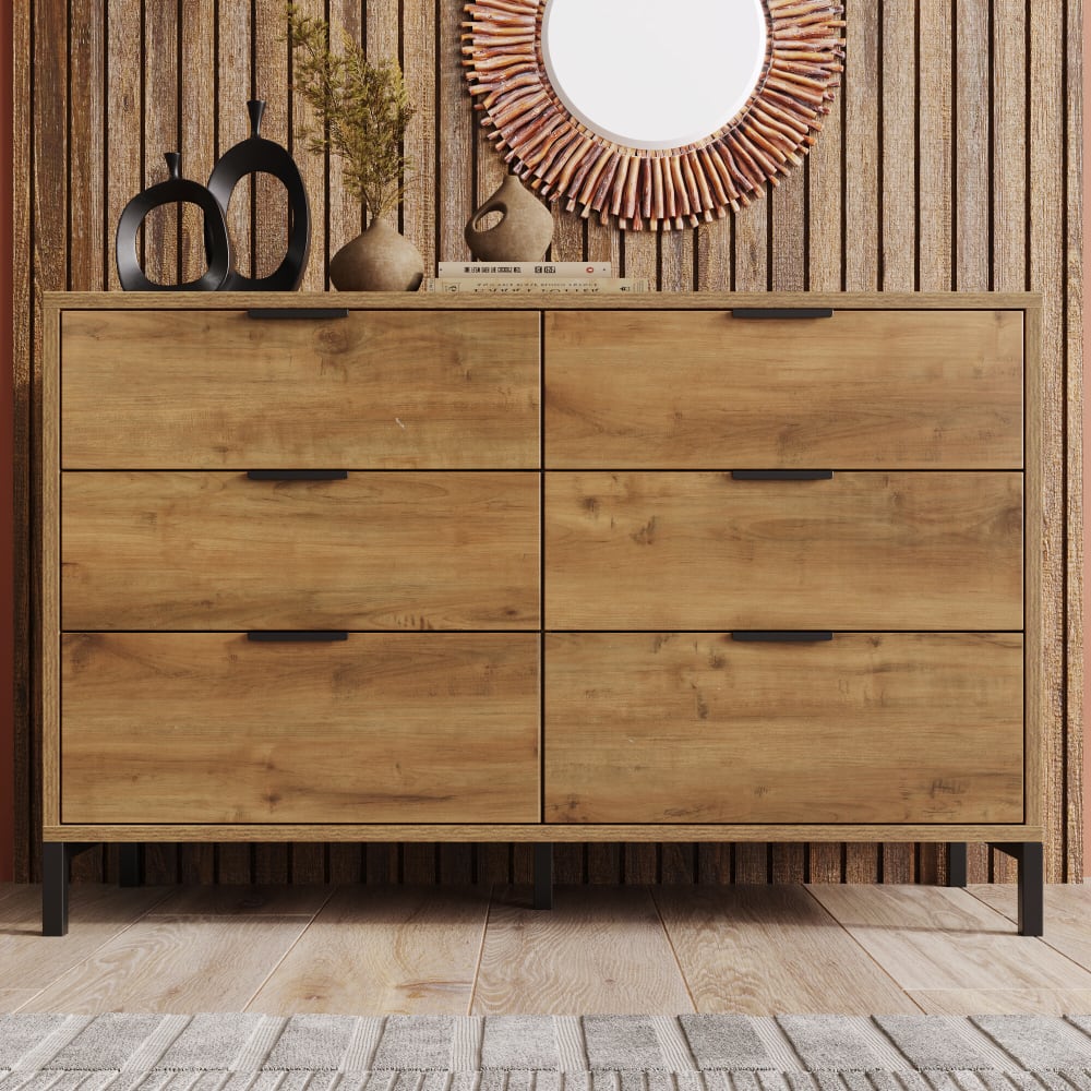 Buffet URBAN MEUBLE tiroirs ouverts sur le rangement intérieur