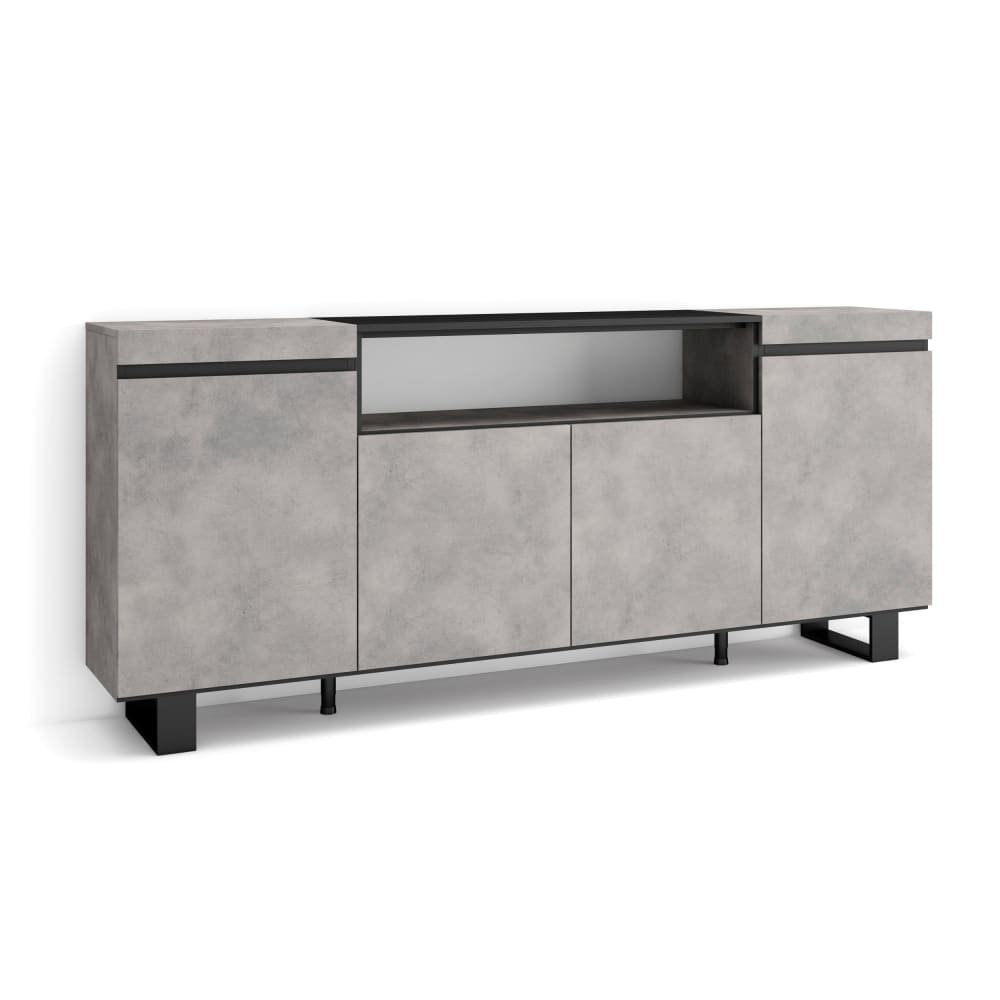 Buffet COZY effet ciment 200 cm sur pieds industriels
