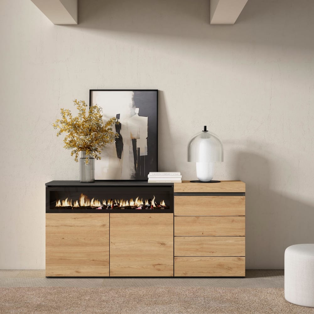 Détail des tiroirs du buffet COZY