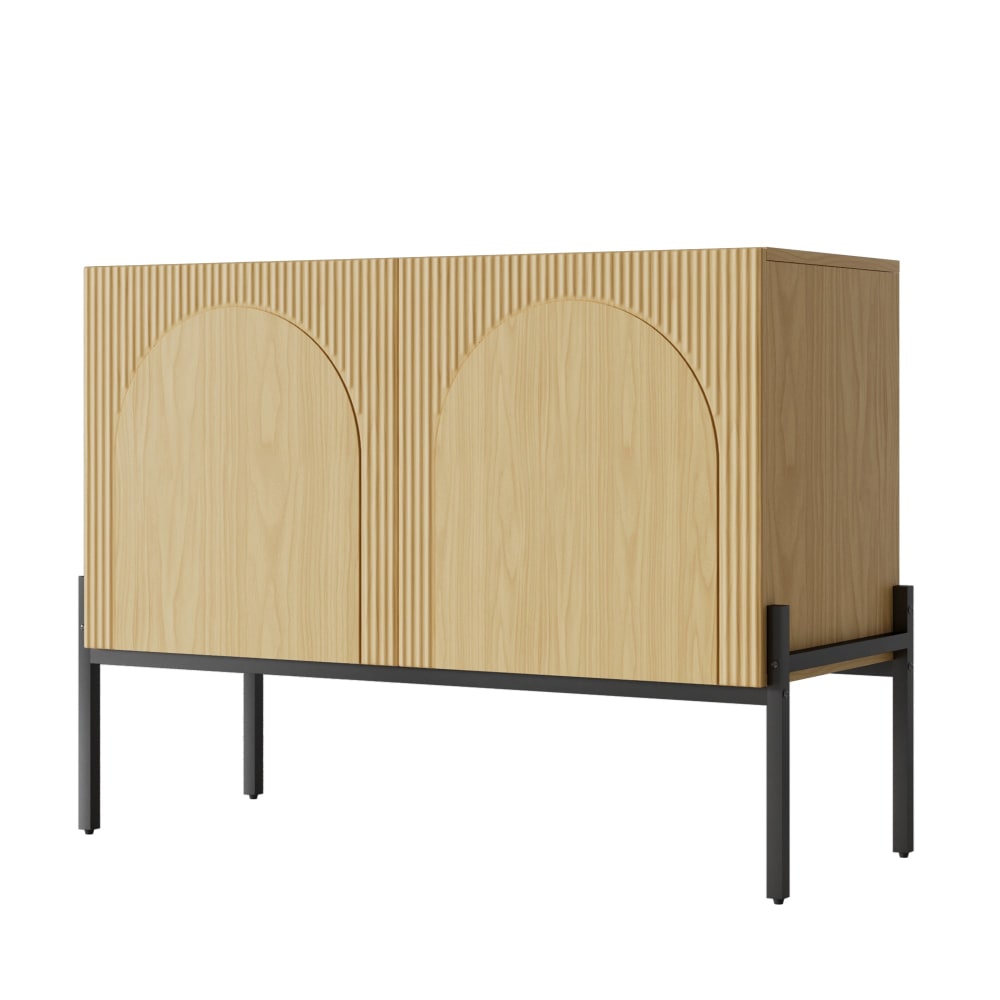 Petit buffet URBAN MEUBLE 100 cm effet bois naturel à façade arquée