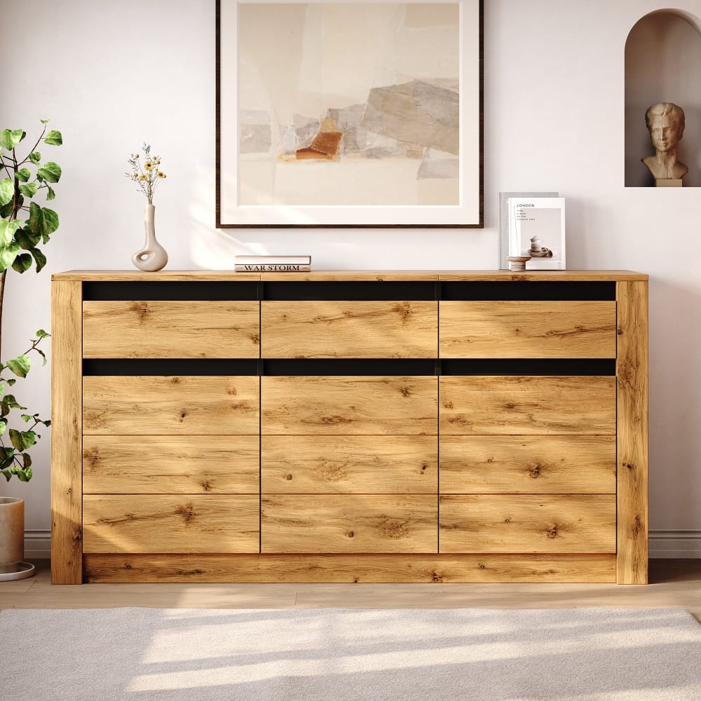 Détail de la texture ondulée du buffet URBAN MEUBLE