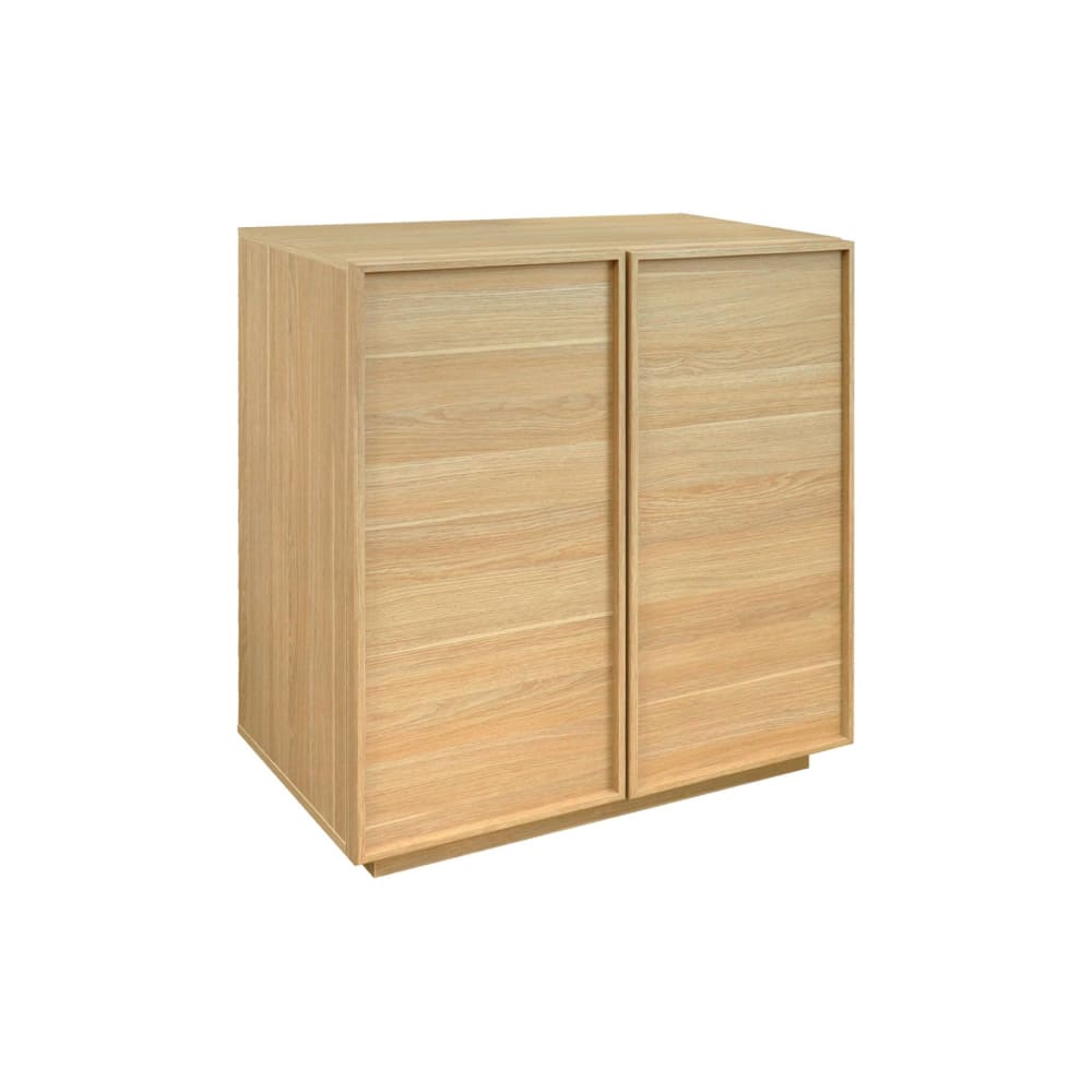 Petit buffet KUBA effet bois naturel 80 cm avec 2 portes
