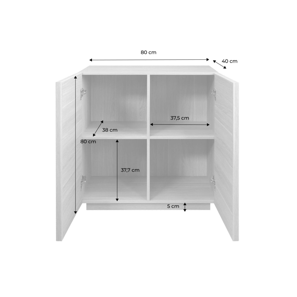 Détail du plateau du petit buffet KUBA effet bois