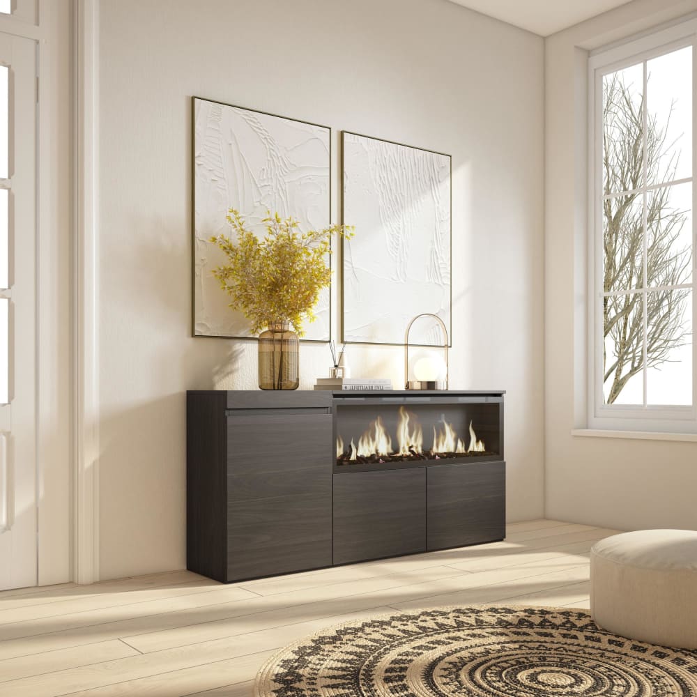 Détail du foyer LED du buffet COZY