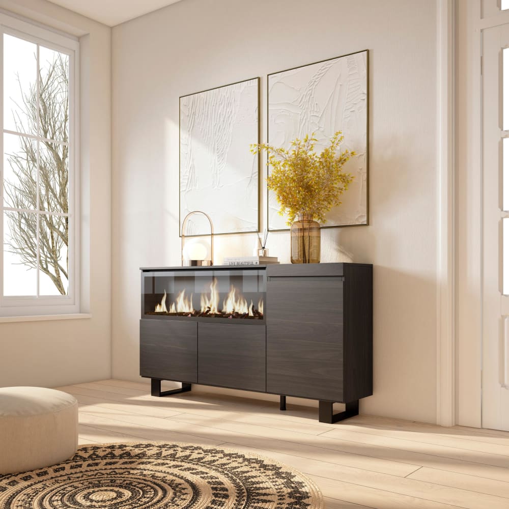 Détail du foyer LED du buffet COZY