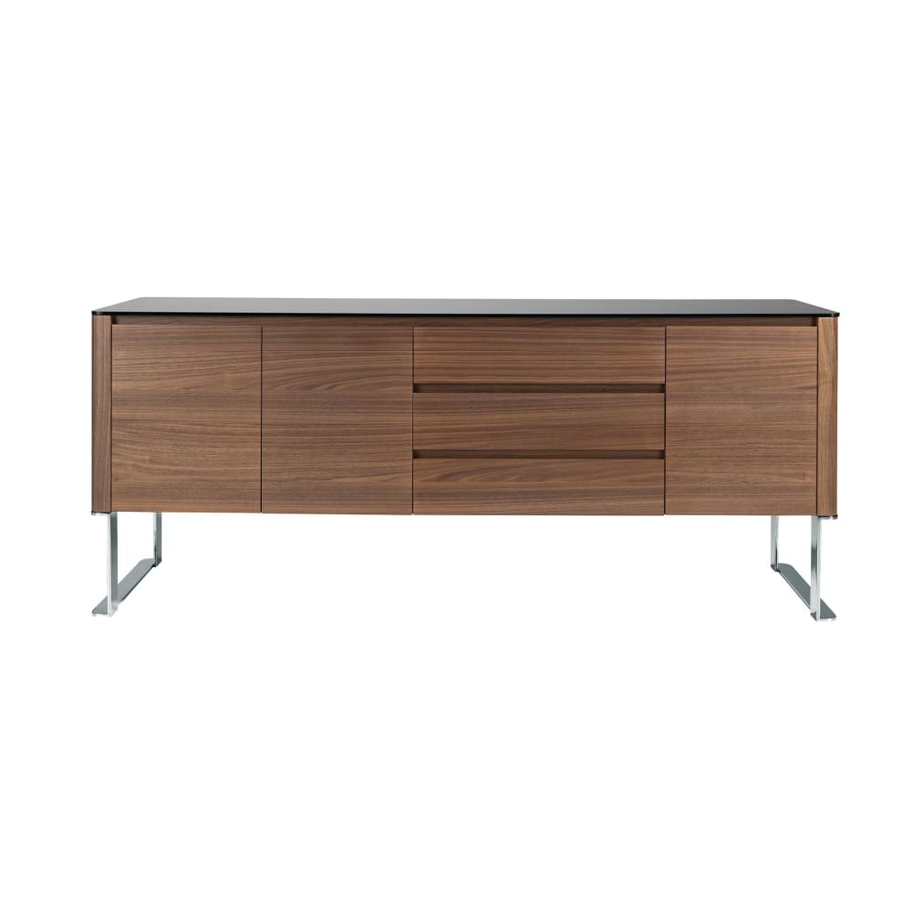 Buffet ANGEL CERDA portes ouvertes sur les étagères en bois