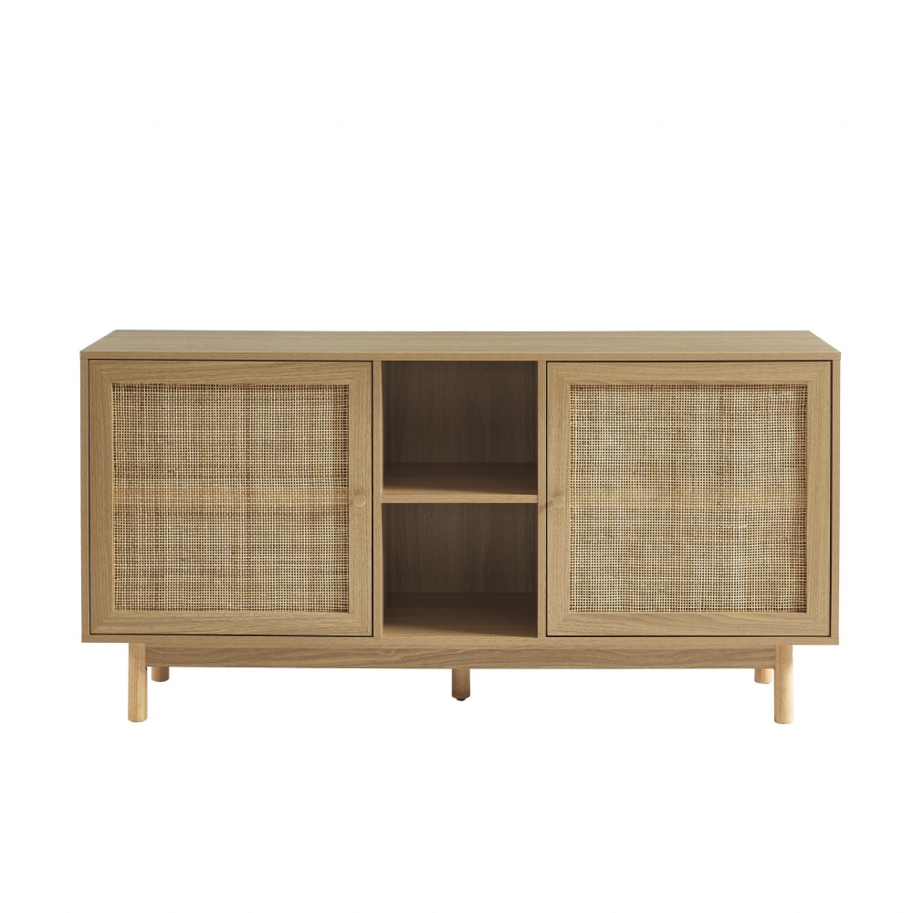 Détail du cannage tressé du buffet ONYX