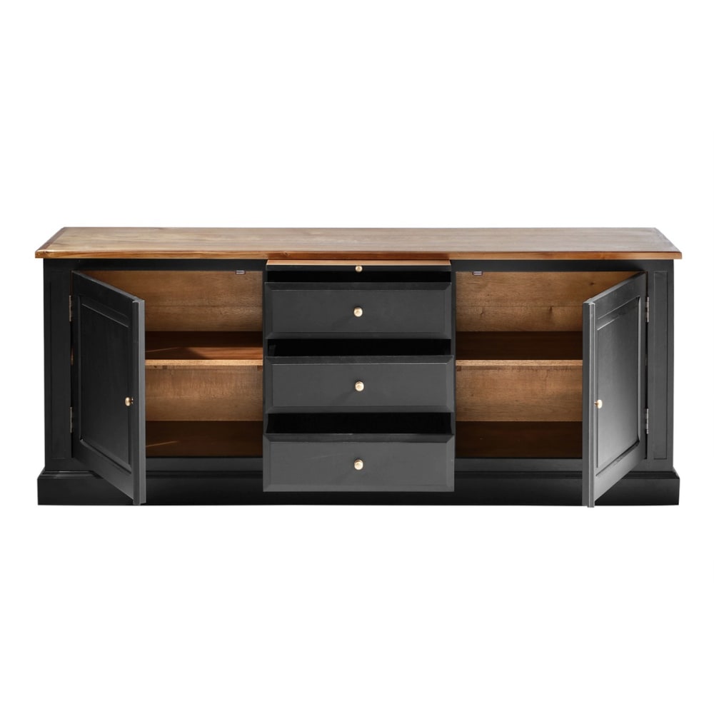 Buffet FONTAINEBLEAU avec ses tiroirs centraux ouverts