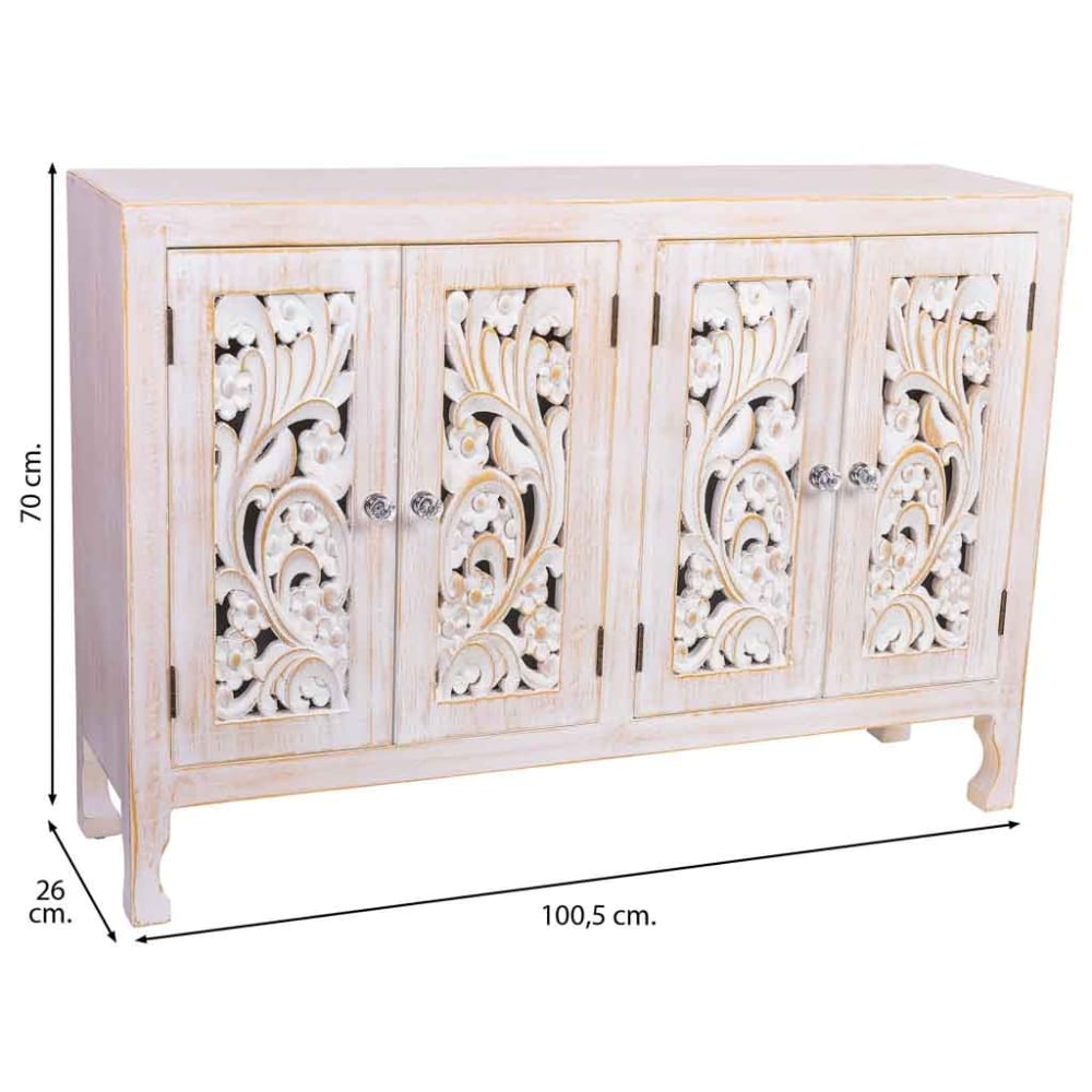 Buffet WANDERLUST DECO portes ouvertes sur les rangements